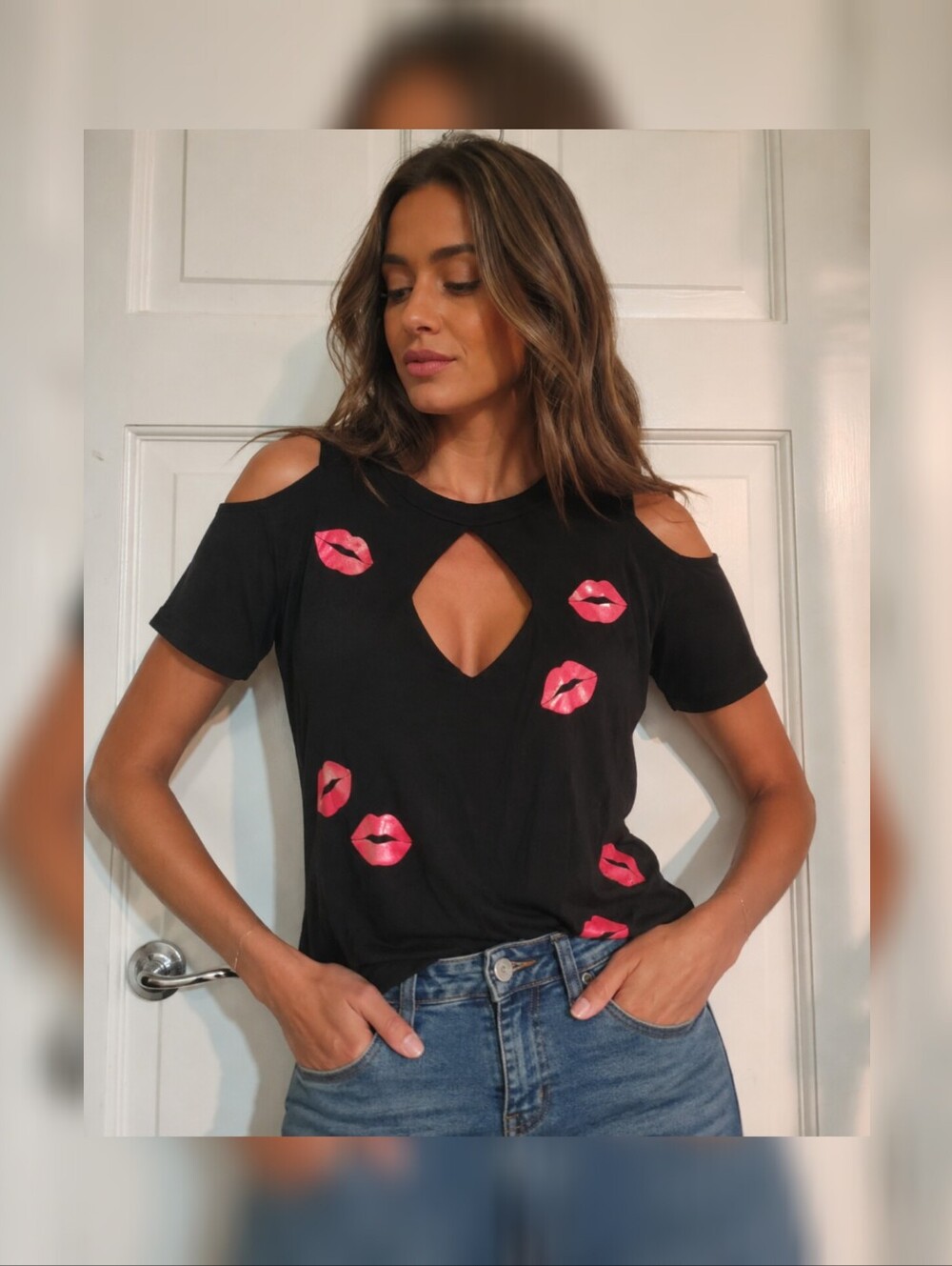 Lauren Moshi Crystal Kisses Tee XS